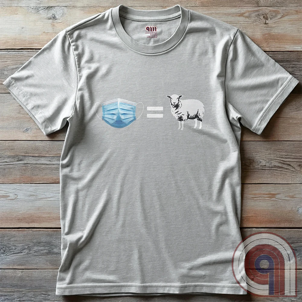 Call out the herd mentality with this 'Mask = Sheep' t-shirt. Reject blind obedience and stand against forced mandates—dare to question the narrative! Pull no punches exposing the absurdity of fools who follow orders without question. It's a statement for rebels, patriots, fighters, and free thinkers who refuse to conform. A bold anti-mask mandate political satire tee designed for conservative humor, anti-conformists, libertarians, and skeptics who see through the propaganda and demand freedom. Color- Ash2