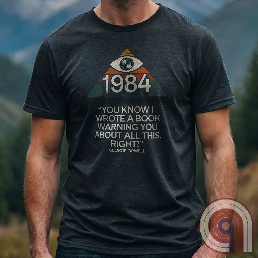 Big Brother Is All Seeing. This Orwellian dystopia shirt captures the chilling reality of mass surveillance, censorship, and authoritarian thought control. Designed for those who reject propaganda and resist digital tyranny, this bold graphic tee is a must-have for defenders of free speech. Every camera, every data log, every restriction—the system grows stronger. Stay vigilant, speak truth, and never submit to those who erase history to control the future. The fight for truth is far from over! Color: Charc