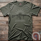 Freedom isn’t given, it’s defended. This ‘It’s a Beautiful Day to Uphold the Constitution’ t-shirt makes it clear—you’re armed, awake, & ready. Featuring an AR-15 against the rising sun, this pro-2A tee is for those who refuse to kneel to gun-grabbers, bureaucrats, or spineless politicians. Wear this bold firearm shirt as a warning: The 2nd Amendment isn’t up for debate. Patriots stand, cowards beg. Choose your side, make your statement, & remind the world why we will never surrender our rights;Color:Green