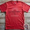 Freedom isn’t given, it’s defended. This ‘It’s a Beautiful Day to Uphold the Constitution’ t-shirt makes it clear—you’re armed, awake, & ready. Featuring an AR-15 against the rising sun, this pro-2A tee is for those who refuse to kneel to gun-grabbers, bureaucrats, or spineless politicians. Wear this bold firearm shirt as a warning: The 2nd Amendment isn’t up for debate. Patriots stand, cowards beg. Choose your side, make your statement, & remind the world why we will never surrender our rights;Color: Red