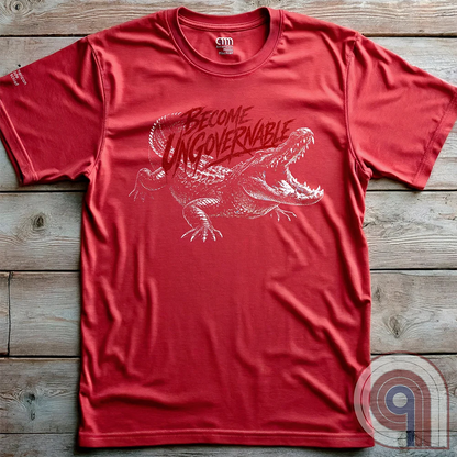 The modern world runs on control, structure, & compliance—but not everything is meant to be governed. This feral graphic tee channels raw instinct, reptilian awareness, &  refusal to be domesticated. Independence without permission, defiance without apology, & a mindset that doesn’t bend, break, or submit. For those who move differently, think independently, & operate outside imposed limits. Bold statement for fans of rebellion, freedom, primal instinct, & unapologetic self-governance. Red on wooden panels