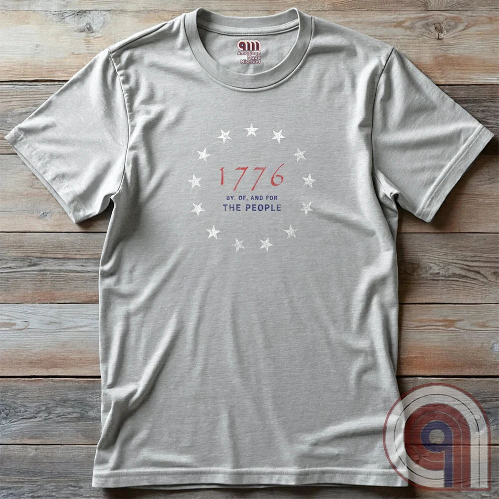 Embrace the revolutionary spirit with this 1776 patriotic t-shirt featuring the 13 stars of the Grand Union Flag, symbolizing the original American colonies & the fight for liberty. This Tee is a tribute to the Founding Fathers & their bold declaration of independence, standing against tyranny & forging a nation built on freedom. Perfect for patriots, history lovers, & defenders of American values, this shirt is a statement of unwavering commitment to liberty, self-rule, & constitutional rights. Color -Ash 