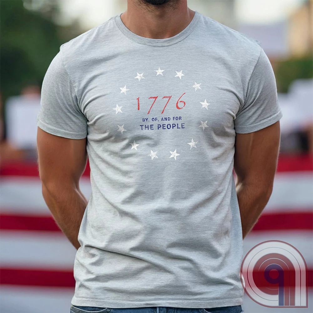 Embrace the revolutionary spirit with this 1776 patriotic t-shirt featuring the 13 stars of the Grand Union Flag, symbolizing the original American colonies & the fight for liberty. This Tee is a tribute to the Founding Fathers & their bold declaration of independence, standing against tyranny & forging a nation built on freedom. Perfect for patriots, history lovers, & defenders of American values, this shirt is a statement of unwavering commitment to liberty, self-rule, & constitutional rights. Color -Ash