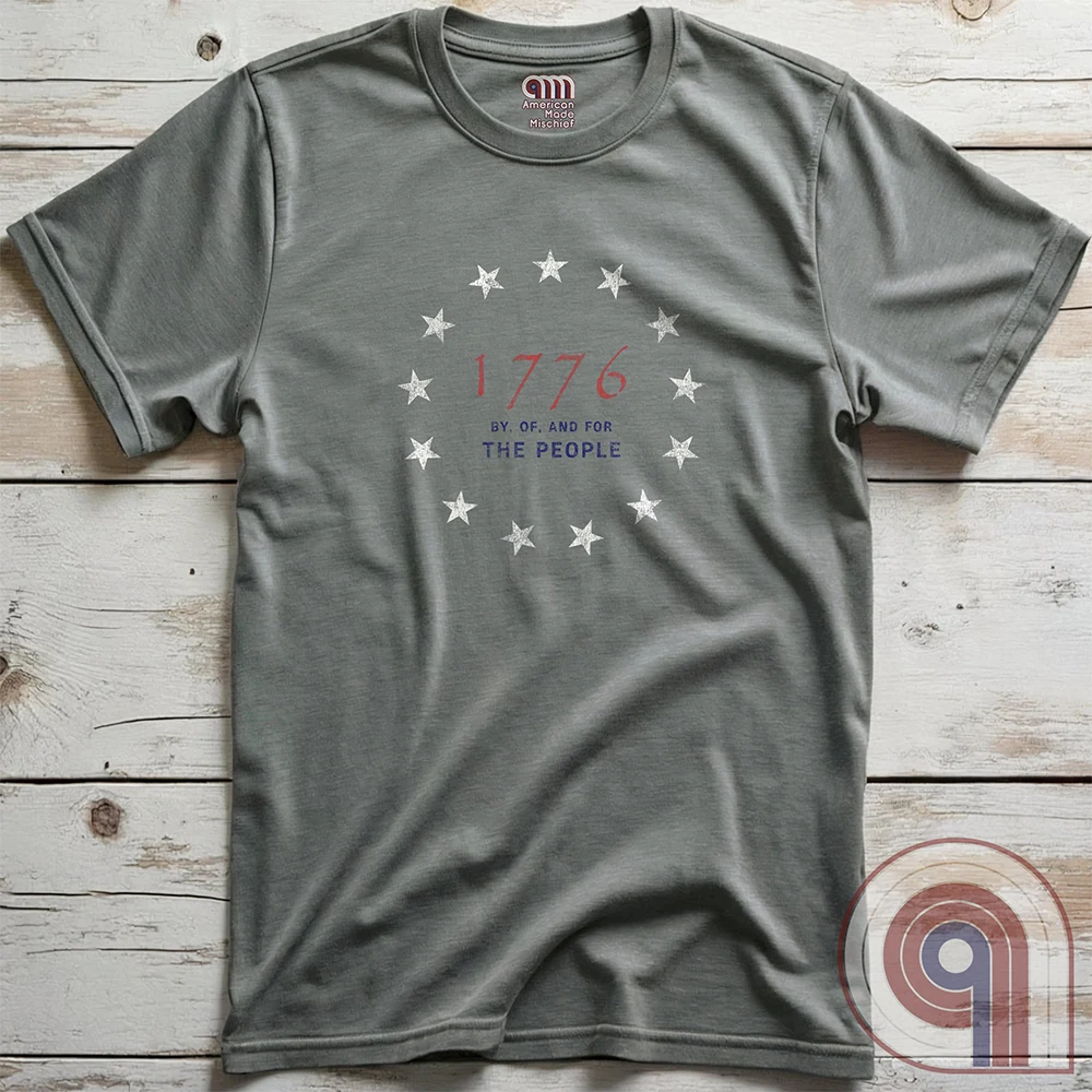 Embrace the revolutionary spirit with this 1776 patriotic t-shirt featuring the 13 stars of the Grand Union Flag, symbolizing the original American colonies & the fight for liberty. This Tee is a tribute to the Founding Fathers & their bold declaration of independence, standing against tyranny & forging a nation built on freedom. Perfect for patriots, history lovers, & defenders of American values, this shirt is a statement of unwavering commitment to liberty, self-rule, & constitutional rights. Color-Grey