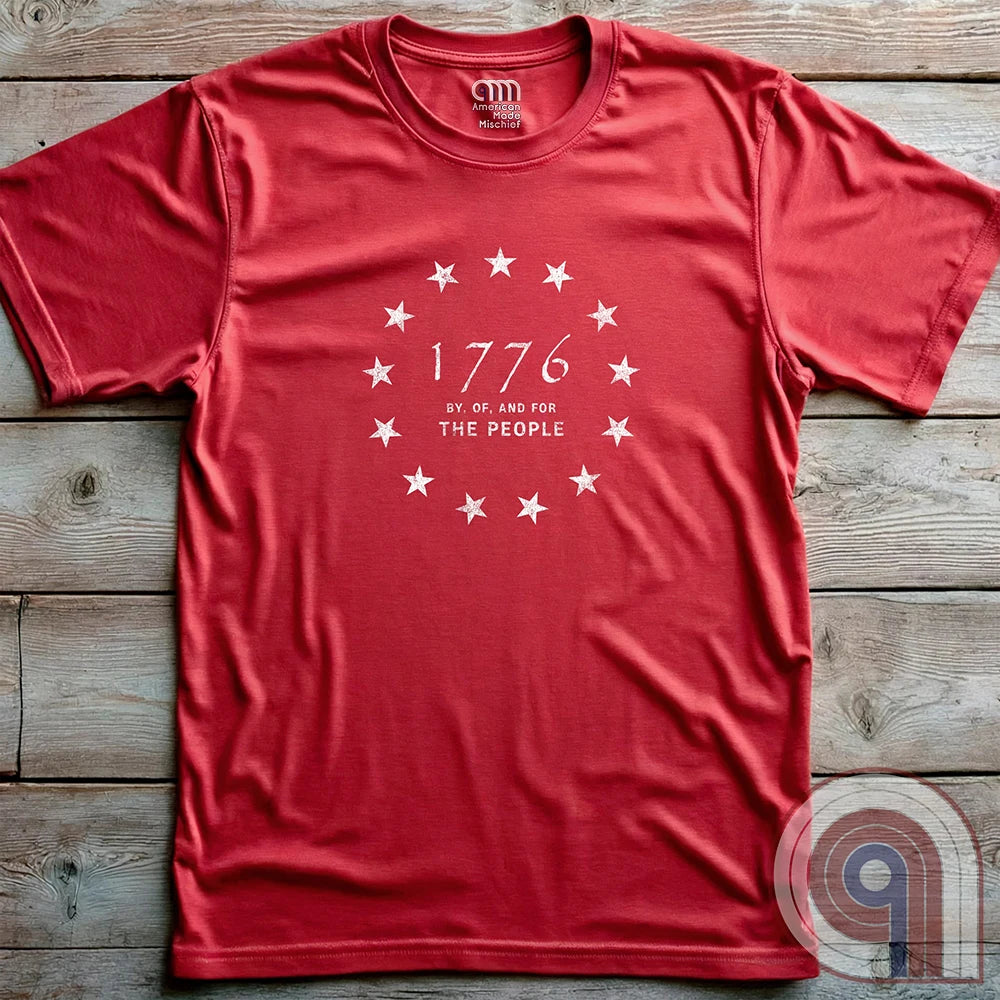 Embrace the revolutionary spirit with this 1776 patriotic t-shirt featuring the 13 stars of the Grand Union Flag, symbolizing the original American colonies & the fight for liberty. This Tee is a tribute to the Founding Fathers & their bold declaration of independence, standing against tyranny & forging a nation built on freedom. Perfect for patriots, history lovers, & defenders of American values, this shirt is a statement of unwavering commitment to liberty, self-rule, & constitutional rights. Color - Red