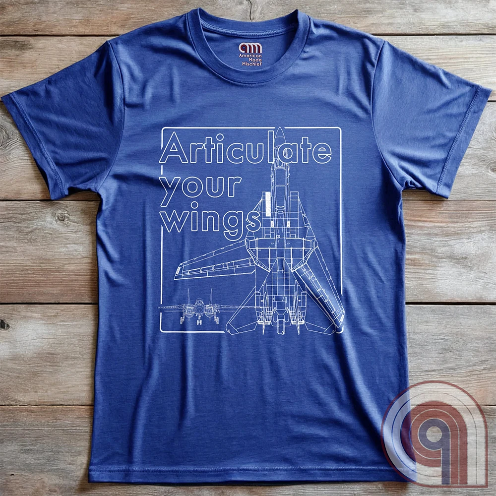 Showcase American air superiority! F-14 Tomcat blueprint t-shirt! A detailed fighter jet schematic, this military aviation apparel is perfect for Top Gun fans, aviation history buffs, and naval aviators. Designed for military supporters and Air Force enthusiasts, this fighter jet tee celebrates the American innovation in aircraft. For any fan of naval aviation, the Navy, or the iconic Highway to the Danger Zone, this naval fighter tee is a must for patriots who respect firepower and freedom. Color: Blue