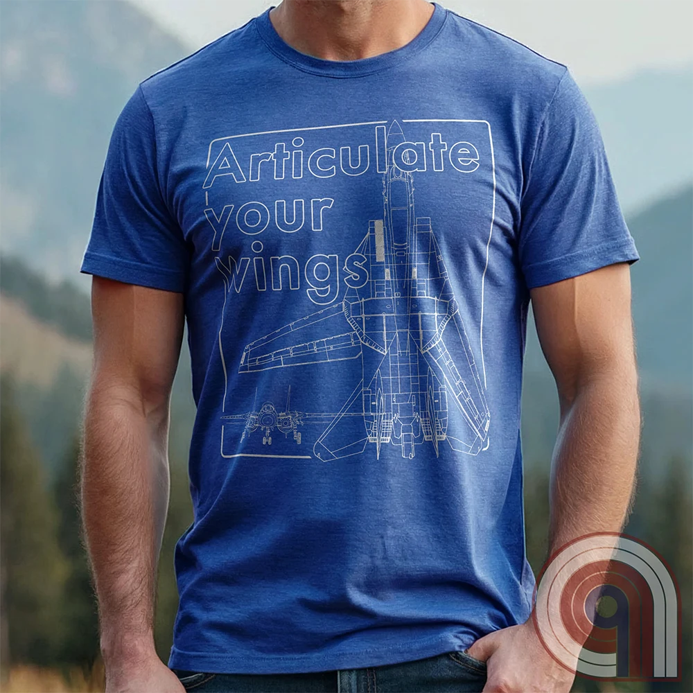 Showcase American air superiority! F-14 Tomcat blueprint t-shirt! A detailed fighter jet schematic, this military aviation apparel is perfect for Top Gun fans, aviation history buffs, and naval aviators. Designed for military supporters and Air Force enthusiasts, this fighter jet tee celebrates the American innovation in aircraft. For any fan of naval aviation, the Navy, or the iconic Highway to the Danger Zone, this naval fighter tee is a must for patriots who respect firepower and freedom. Color: Blue