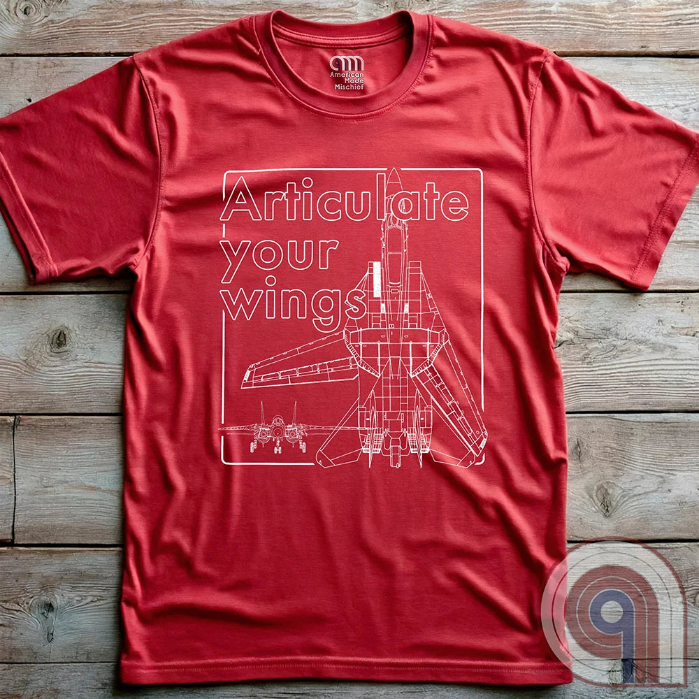 Showcase American air superiority! F-14 Tomcat blueprint t-shirt! A detailed fighter jet schematic, this military aviation apparel is perfect for Top Gun fans, aviation history buffs, and naval aviators. Designed for military supporters and Air Force enthusiasts, this fighter jet tee celebrates the American innovation in aircraft. For any fan of naval aviation, the Navy, or the iconic Highway to the Danger Zone, this naval fighter tee is a must for patriots who respect firepower and freedom. Color: Red
