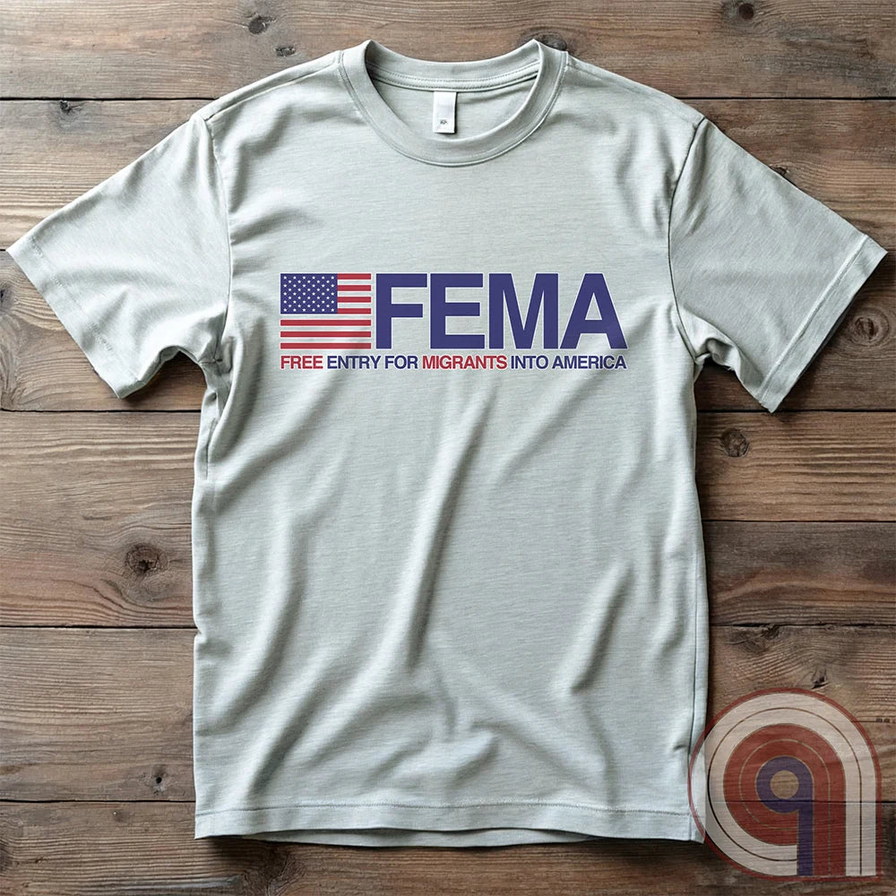 Funny American conservative t shirt highlighting corruption, fraud and the failure of FEMA and the spending of all its resources moving illegal migrants into swing states.
FJB shirt, migrant crisis, illegal immigration shirt; hurricane Helene; Asheville; Western North Carolina; North Carolina Flood; Helene Flood; FEMA T shirt; FEMA tee; funny political tee; humorous tee; funny t shirt; Government corruption shirt; America First shirt - Ash