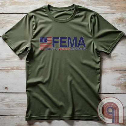 Funny American conservative t shirt highlighting corruption, fraud and the failure of FEMA and the spending of all its resources moving illegal migrants into swing states.
FJB shirt, migrant crisis, illegal immigration shirt; hurricane Helene; Asheville; Western North Carolina; North Carolina Flood; Helene Flood; FEMA T shirt; FEMA tee; funny political tee; humorous tee; funny t shirt; Government corruption shirt; America First shirt - Green