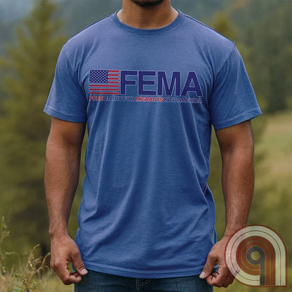 Funny American conservative t shirt highlighting corruption, fraud and the failure of FEMA and the spending of all its resources moving illegal migrants into swing states.
FJB shirt, migrant crisis, illegal immigration shirt; hurricane Helene; Asheville; Western North Carolina; North Carolina Flood; Helene Flood; FEMA T shirt; FEMA tee; funny political tee; humorous tee; funny t shirt; Government corruption shirt; America First shirt - Blue