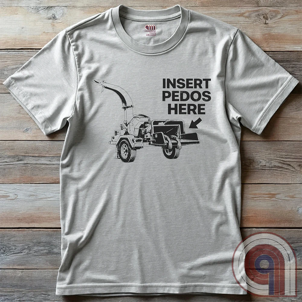 The modern-day justice system is slow, and often ineffective. It’s bureaucratic, it’s political, it’s complicated, and frequently incomplete. The practical imagination naturally wanders toward simpler, more decisive permanent outcomes. This dark humor satire tee celebrates frontier justice, where predators never get the chance to reoffend and the innocent don't live in fear. Hardcore graphic apparel for fans of edgy comedy, rebellious humor, and bold statement tees that refuse to apologize. Ash on wood