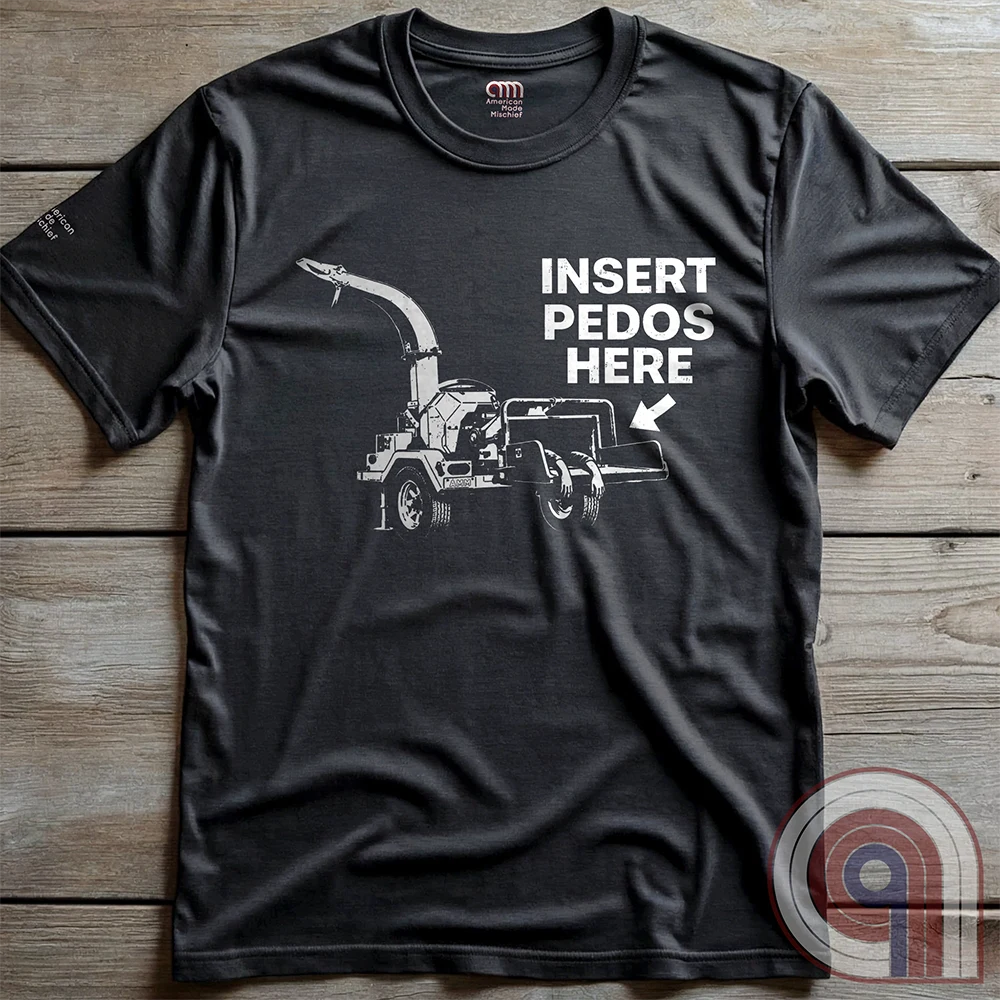 The modern-day justice system is slow, and often ineffective. It’s bureaucratic, it’s political, it’s complicated, and frequently incomplete. The practical imagination naturally wanders toward simpler, more decisive permanent outcomes. This dark humor satire tee celebrates frontier justice, where predators never get the chance to reoffend and the innocent don't live in fear. Hardcore graphic apparel for fans of edgy comedy, rebellious humor, and bold statement tees that refuse to apologize. Charc on wood
