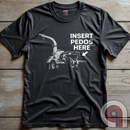 The modern-day justice system is slow, and often ineffective. It’s bureaucratic, it’s political, it’s complicated, and frequently incomplete. The practical imagination naturally wanders toward simpler, more decisive permanent outcomes. This dark humor satire tee celebrates frontier justice, where predators never get the chance to reoffend and the innocent don't live in fear. Hardcore graphic apparel for fans of edgy comedy, rebellious humor, and bold statement tees that refuse to apologize. Charc on wood