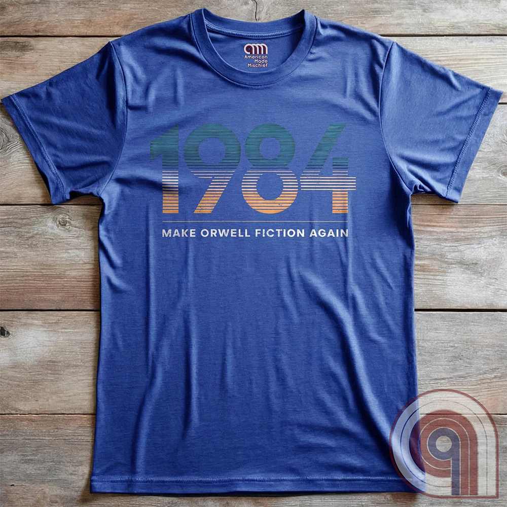 Censorship spreads like wildfire. This ‘Make Orwell Fiction Again’ t-shirt is for those who see past the lies and refuse to bow to the thought police. Featuring a powerful retro design, this shirt is a battle cry for free thinkers and speech warriors who defy controlled narratives. Because words are weapons and history is rewritten daily, this tee is the uniform of the resistance. Wear it and remind them that silence is complicity. The war on reality is waged in every headline and algorithm. Color: Blue