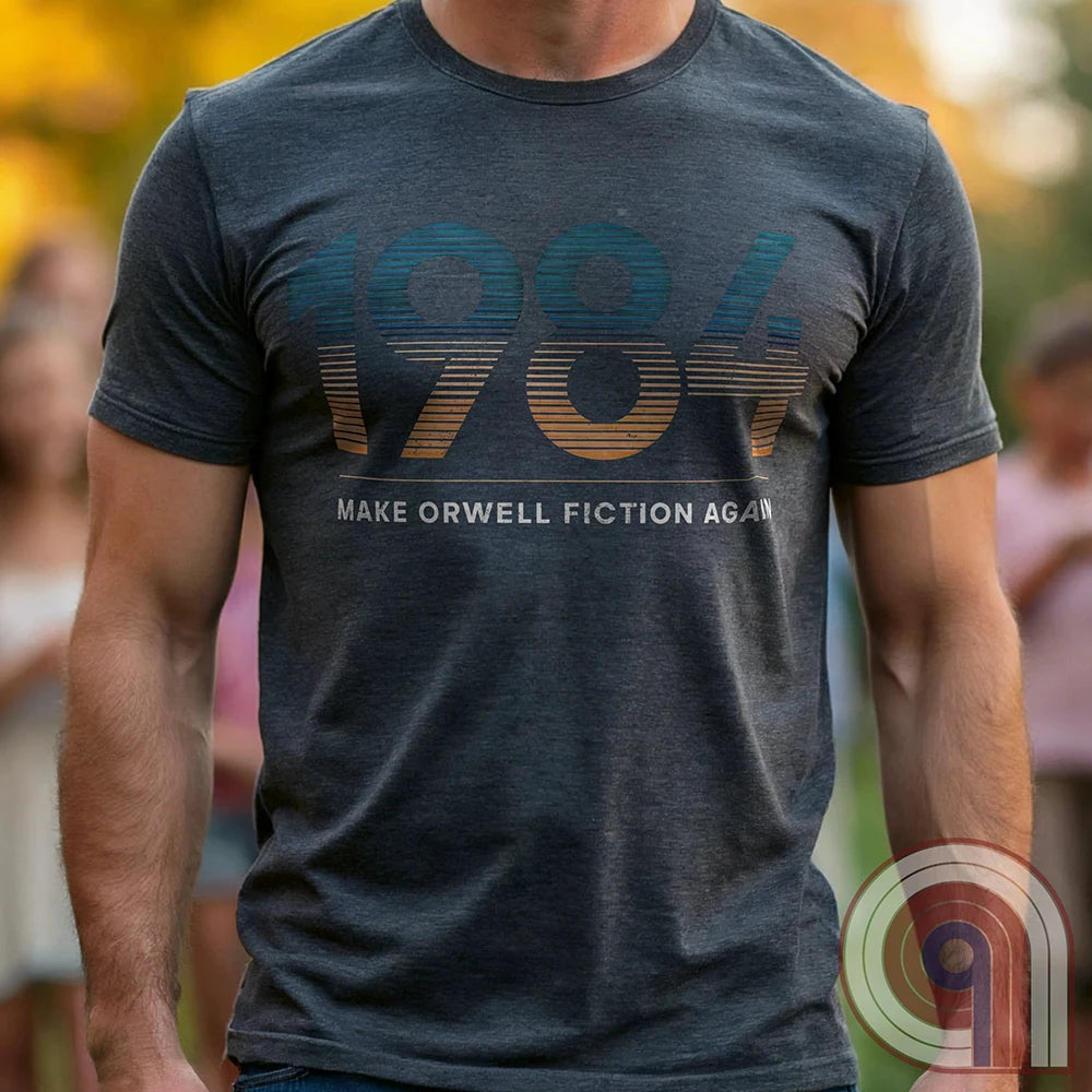 Censorship spreads like wildfire. This ‘Make Orwell Fiction Again’ t-shirt is for those who see past the lies and refuse to bow to the thought police. Featuring a powerful retro design, this shirt is a battle cry for free thinkers and speech warriors who defy controlled narratives. Because words are weapons and history is rewritten daily, this tee is the uniform of the resistance. Wear it and remind them that silence is complicity. The war on reality is waged in every headline and algorithm. Color: Charc