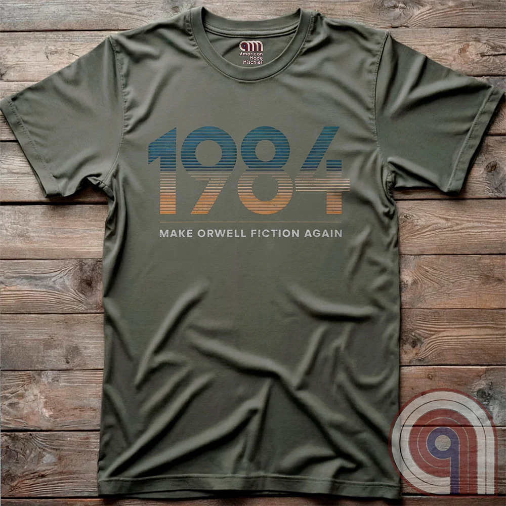 Censorship spreads like wildfire. This ‘Make Orwell Fiction Again’ t-shirt is for those who see past the lies and refuse to bow to the thought police. Featuring a powerful retro design, this shirt is a battle cry for free thinkers and speech warriors who defy controlled narratives. Because words are weapons and history is rewritten daily, this tee is the uniform of the resistance. Wear it and remind them that silence is complicity. The war on reality is waged in every headline and algorithm. Color: Green