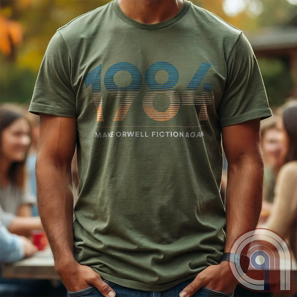 Censorship spreads like wildfire. This ‘Make Orwell Fiction Again’ t-shirt is for those who see past the lies and refuse to bow to the thought police. Featuring a powerful retro design, this shirt is a battle cry for free thinkers and speech warriors who defy controlled narratives. Because words are weapons and history is rewritten daily, this tee is the uniform of the resistance. Wear it and remind them that silence is complicity. The war on reality is waged in every headline and algorithm. Color: Green