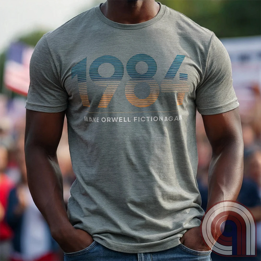 Censorship spreads like wildfire. This ‘Make Orwell Fiction Again’ t-shirt is for those who see past the lies and refuse to bow to the thought police. Featuring a powerful retro design, this shirt is a battle cry for free thinkers and speech warriors who defy controlled narratives. Because words are weapons and history is rewritten daily, this tee is the uniform of the resistance. Wear it and remind them that silence is complicity. The war on reality is waged in every headline and algorithm. Color: Grey