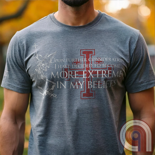 There’s a moment where you stop pretending everything is negotiable. Where belief stops bending and starts locking in. This statement tee lives in that space—where principles aren’t softened, conviction isn’t filtered, and compromise stops being the default. Not emotional. Not reactive. Just settled. Built for those who’ve drawn the line, understand it, and have no interest in moving it for anyone.
Grey, on live model male.