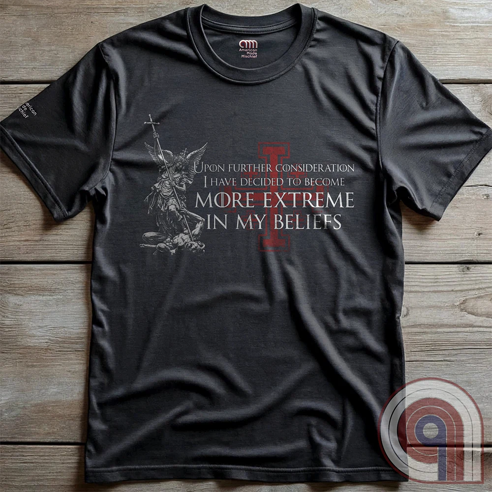 There’s a moment where you stop pretending everything is negotiable. Where belief stops bending and starts locking in. This statement tee lives in that space—where principles aren’t softened, conviction isn’t filtered, and compromise stops being the default. Not emotional. Not reactive. Just settled. Built for those who’ve drawn the line, understand it, and have no interest in moving it for anyone.
Charc, flat, on wooden panel background