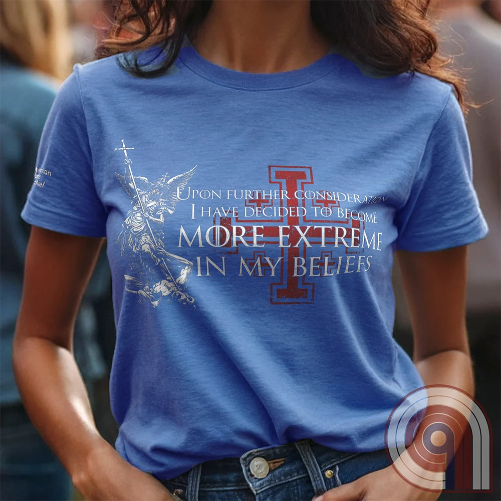 There’s a moment where you stop pretending everything is negotiable. Where belief stops bending and starts locking in. This statement tee lives in that space—where principles aren’t softened, conviction isn’t filtered, and compromise stops being the default. Not emotional. Not reactive. Just settled. Built for those who’ve drawn the line, understand it, and have no interest in moving it for anyone.
Blue, on live model female.