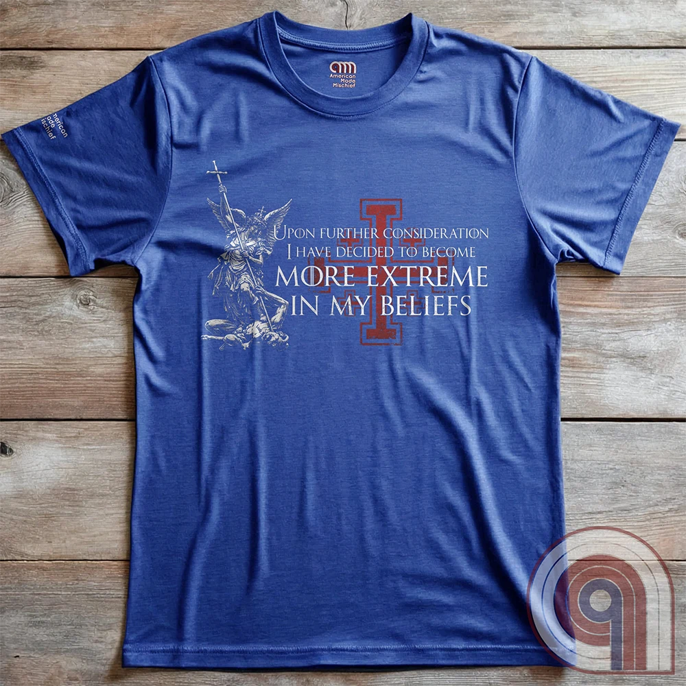 There’s a moment where you stop pretending everything is negotiable. Where belief stops bending and starts locking in. This statement tee lives in that space—where principles aren’t softened, conviction isn’t filtered, and compromise stops being the default. Not emotional. Not reactive. Just settled. Built for those who’ve drawn the line, understand it, and have no interest in moving it for anyone.
Blue, flat, on wooden panel background