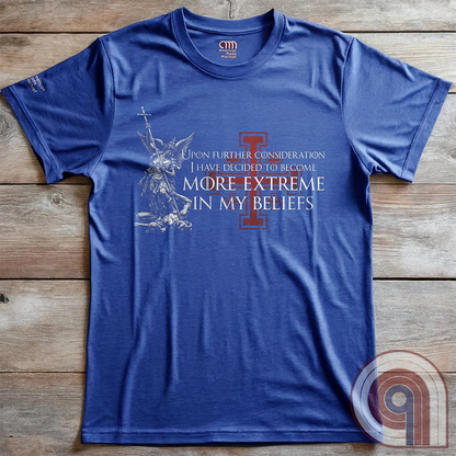 There’s a moment where you stop pretending everything is negotiable. Where belief stops bending and starts locking in. This statement tee lives in that space—where principles aren’t softened, conviction isn’t filtered, and compromise stops being the default. Not emotional. Not reactive. Just settled. Built for those who’ve drawn the line, understand it, and have no interest in moving it for anyone.
Blue, flat, on wooden panel background