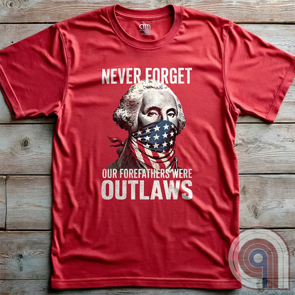 Never forget—our Founding Fathers were outlaws who defied tyranny and risked everything for freedom. This patriotic t-shirt features George Washington wearing an American flag bandana, symbolizing the rebellious spirit that forged a nation. A bold statement for those who stand against government overreach, censorship, & oppression. Perfect for history lovers, 2A supporters, & patriots who honor the fight for liberty. Wear it proudly and remind the world—freedom isn’t given, it’s taken. Color- Red2
