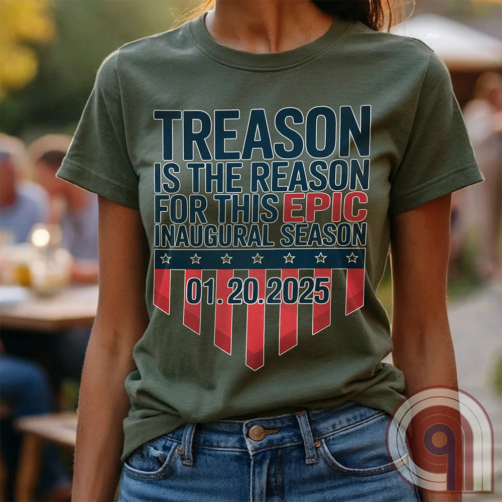 Stylish Patriotic Conservative Tee - Trump 2025 Inauguration Shirt Celebrating the Great Red Wave - Treason is the Reason for This Inaugural Season- Kick the Socialist Democrats to the Curb! Enough is enough- It’s Time to Make America Great Again!
Patriotic t-shirt;Conservative graphic tee;Political humor shirt;Pro-America clothing;political satire tee;USA-made patriotic apparel;Anti-establishment t-shirt;Free-thinker shirt;Patriotic clothing ;Red Wave;MAGA;Inauguration;libertarian;right-wing tee - Green