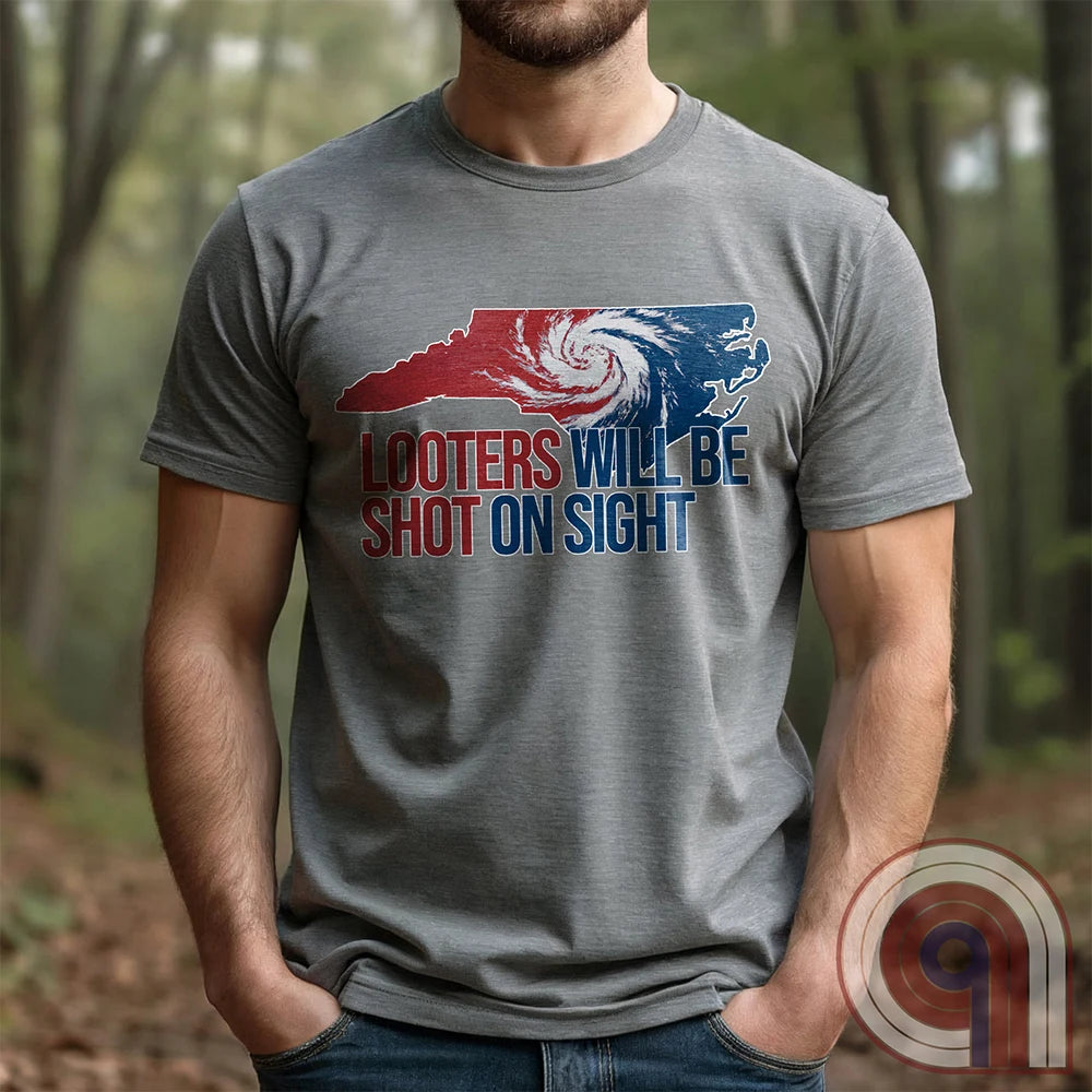 FAFO Tee - Conservative patriot t shirt with a stern take on our local “neighborhood watch”. Helene looters and thieves beware tee - Express your rights to self defense and to stand your ground! Look out for your community and help keep the streets safe during times of disaster.
FJB shirt; illegal immigration shirt; hurricane Helene; North Carolina Flood; WNC Flood; FEMA T shirt; FEMA Fail tee; Epic Fail shirt; 2A tee; humorous tee; stand your ground t shirt; self defense shirt; looter shirt - Grey