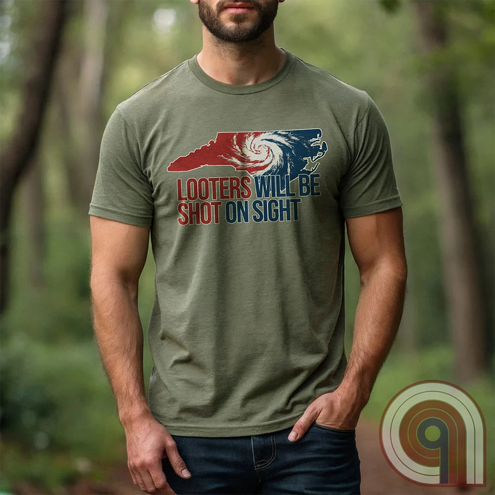 FAFO Tee - Conservative patriot t shirt with a stern take on our local “neighborhood watch”. Helene looters and thieves beware tee - Express your rights to self defense and to stand your ground! Look out for your community and help keep the streets safe during times of disaster.
FJB shirt; illegal immigration shirt; hurricane Helene; North Carolina Flood; WNC Flood; FEMA T shirt; FEMA Fail tee; Epic Fail shirt; 2A tee; humorous tee; stand your ground t shirt; self defense shirt; looter shirt - Green