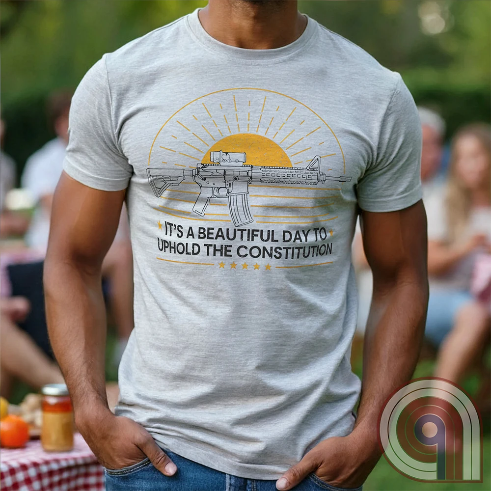 Every sunrise brings another day to stand your ground. This pro-gun rights t-shirt isn’t just a statement—it’s a battle cry. Featuring a minimalist AR-15 silhouette against the morning light, this 2A apparel is made for those who know that freedom comes from the barrel of a gun. For gun owners, veterans, and warriors who refuse to be disarmed. Wear it loudly- This Tee isn’t just about rights—it’s about survival. A bold warning to tyrants: We are locked, loaded, and ready to defend what’s ours. Color- Ash