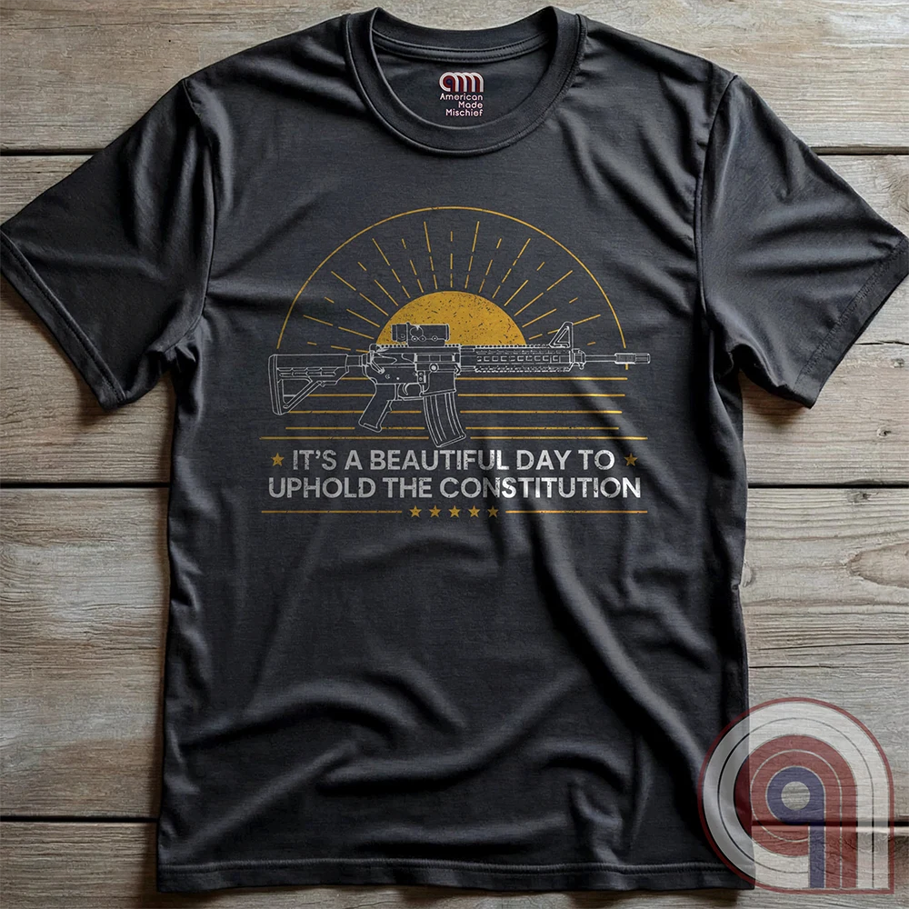 Every sunrise brings another day to stand your ground. This pro-gun rights t-shirt isn’t just a statement—it’s a battle cry. Featuring a minimalist AR-15 silhouette against the morning light, this 2A apparel is made for those who know that freedom comes from the barrel of a gun. For gun owners, veterans, and warriors who refuse to be disarmed. Wear it loudly- This Tee isn’t just about rights—it’s about survival. A bold warning to tyrants: We are locked, loaded, and ready to defend what’s ours. Color- Charc