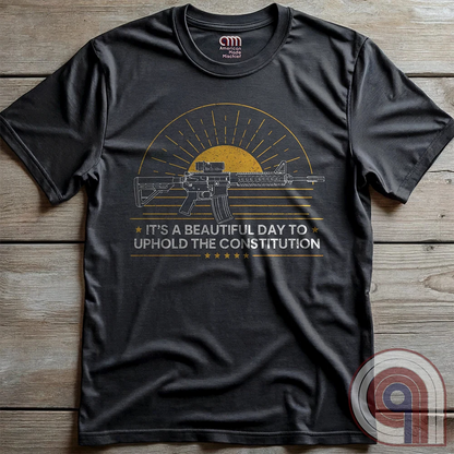 Every sunrise brings another day to stand your ground. This pro-gun rights t-shirt isn’t just a statement—it’s a battle cry. Featuring a minimalist AR-15 silhouette against the morning light, this 2A apparel is made for those who know that freedom comes from the barrel of a gun. For gun owners, veterans, and warriors who refuse to be disarmed. Wear it loudly- This Tee isn’t just about rights—it’s about survival. A bold warning to tyrants: We are locked, loaded, and ready to defend what’s ours. Color- Charc