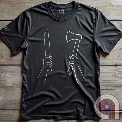 Provocative right-wing satire t-shirt knife & hatchet, symbolizing self-defense and resistance. Inspired by the viral Dundee hatchet girl - "Take Your Own Side," "Stand Your Ground," "Defend Your Homeland," "Hold The Line Against Invaders," & strong "Ausländer Raus" remigration vibes—perfect for unapologetic patriots, conservatives, and libertarians pushing back against open borders, mass migration, and threats to sovereignty & independence. High-contrast, edgy artwork that refuses to back down.
Charc