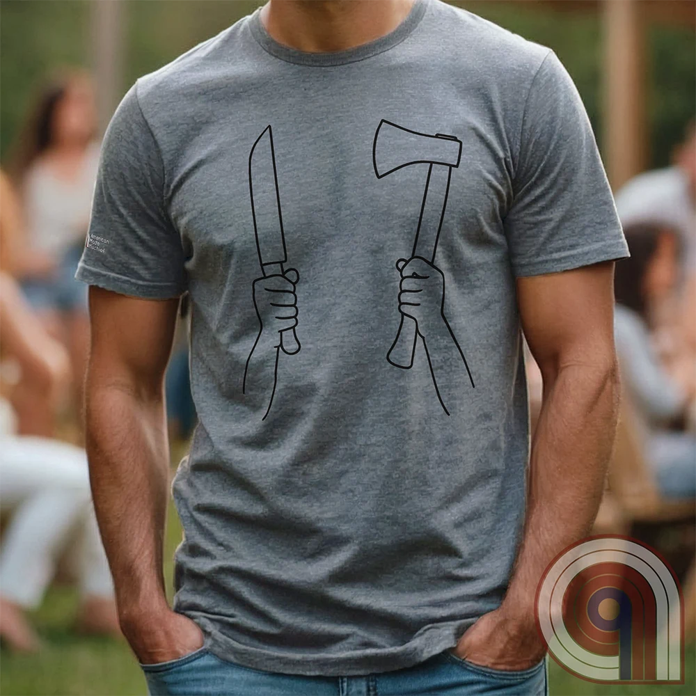 Provocative right-wing satire t-shirt knife & hatchet, symbolizing self-defense and resistance. Inspired by the viral Dundee hatchet girl - "Take Your Own Side," "Stand Your Ground," "Defend Your Homeland," "Hold The Line Against Invaders," & strong "Ausländer Raus" remigration vibes—perfect for unapologetic patriots, conservatives, and libertarians pushing back against open borders, mass migration, and threats to sovereignty & independence. High-contrast, edgy artwork that refuses to back down.
Grey