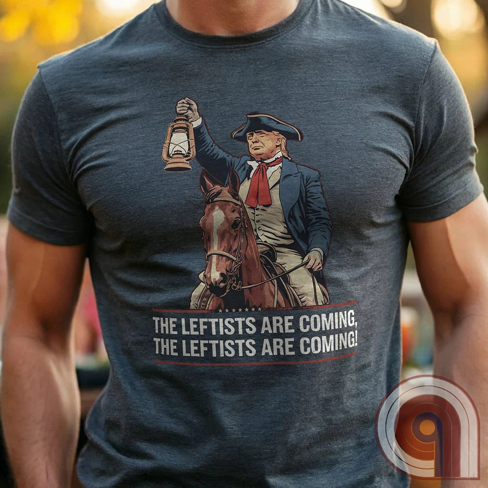 Funny historical Trump Tee - Donald Trump as Paul Revere Warning America About Leftists & Globalists. Show Defiance Against Tyranny with This Patriotic T Shirt and Help Spread The Message To Save America & Make America Great Again!
Trump shirt;Patriotic graphic tee;MAGA humor;Conservative political shirt;Paul Revere t shirt;Pro-America t-shirt;Unisex patriotic apparel;Political satire shirt;Revolutionary War shirt;USA-made conservative tee;Funny Trump tee;anti-Globalist shirt;Modern-day patriot - Charcoal