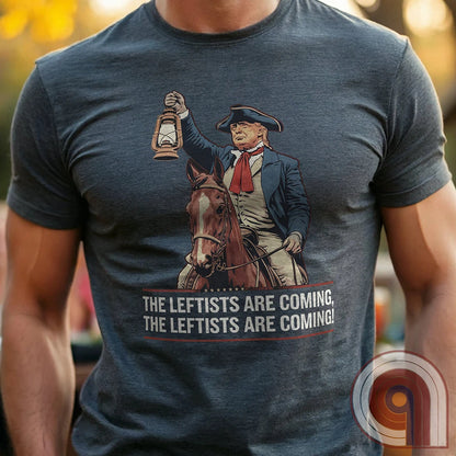 Funny historical Trump Tee - Donald Trump as Paul Revere Warning America About Leftists & Globalists. Show Defiance Against Tyranny with This Patriotic T Shirt and Help Spread The Message To Save America & Make America Great Again!
Trump shirt;Patriotic graphic tee;MAGA humor;Conservative political shirt;Paul Revere t shirt;Pro-America t-shirt;Unisex patriotic apparel;Political satire shirt;Revolutionary War shirt;USA-made conservative tee;Funny Trump tee;anti-Globalist shirt;Modern-day patriot - Charcoal