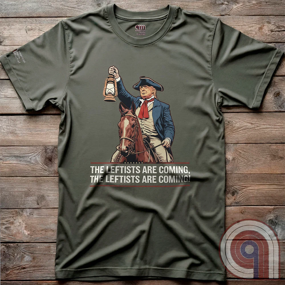 Funny historical Trump Tee - Donald Trump as Paul Revere Warning America About Leftists & Globalists. Show Defiance Against Tyranny with This Patriotic T Shirt and Help Spread The Message To Save America & Make America Great Again!
Trump shirt;Patriotic graphic tee;MAGA humor;Conservative political shirt;Paul Revere t shirt;Pro-America t-shirt;Unisex patriotic apparel;Political satire shirt;Revolutionary War shirt;USA-made conservative tee;Funny Trump tee;anti-Globalist shirt;Modern-day patriot - Green