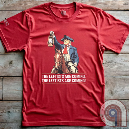 Funny historical Trump Tee - Donald Trump as Paul Revere Warning America About Leftists & Globalists. Show Defiance Against Tyranny with This Patriotic T Shirt and Help Spread The Message To Save America & Make America Great Again!
Trump shirt;Patriotic graphic tee;MAGA humor;Conservative political shirt;Paul Revere t shirt;Pro-America t-shirt;Unisex patriotic apparel;Political satire shirt;Revolutionary War shirt;USA-made conservative tee;Funny Trump tee;anti-Globalist shirt;Modern-day patriot - Red
