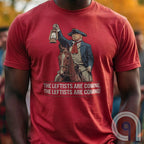 Funny historical Trump Tee - Donald Trump as Paul Revere Warning America About Leftists & Globalists. Show Defiance Against Tyranny with This Patriotic T Shirt and Help Spread The Message To Save America & Make America Great Again!
Trump shirt;Patriotic graphic tee;MAGA humor;Conservative political shirt;Paul Revere t shirt;Pro-America t-shirt;Unisex patriotic apparel;Political satire shirt;Revolutionary War shirt;USA-made conservative tee;Funny Trump tee;anti-Globalist shirt;Modern-day patriot - Red