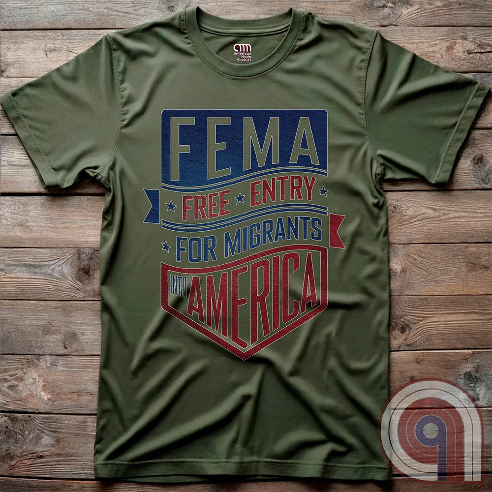 Funny American conservative patriot t shirt highlighting political corruption, fraud and failure of FEMA under the Biden Administration, and the spending of emergency funds to move illegal migrants into small communities in American swing states.
FJB shirt; migrant crisis shirt; illegal immigration shirt; hurricane Helene; North Carolina Flood; Helene Flood; FEMA T shirt; FEMA Fail tee; Epic Fail shirt; funny political tee; humorous tee; funny t shirt; Government corruption shirt; America First - Green
