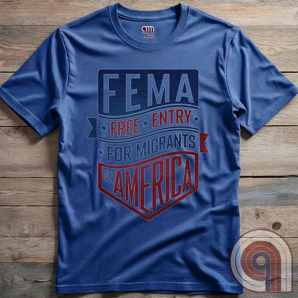 Funny American conservative patriot t shirt highlighting political corruption, fraud and failure of FEMA under the Biden Administration, and the spending of emergency funds to move illegal migrants into small communities in American swing states.
FJB shirt; migrant crisis shirt; illegal immigration shirt; hurricane Helene; North Carolina Flood; Helene Flood; FEMA T shirt; FEMA Fail tee; Epic Fail shirt; funny political tee; humorous tee; funny t shirt; Government corruption shirt; America First - Blue