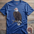 Declare your independence with this striking Pro USA t-shirt featuring America’s ultimate symbol of freedom—the bald eagle—sporting American flag sunglasses. It’s not just a patriotic tee—it’s a statement of strength, sovereignty, and pride. 
Bald eagle t-shirt;Patriotic eagle shirt;American flag sunglasses design;USA freedom shirt;Pro-America graphic tee;Unisex patriotic t-shirt;Eagle with American flag glasses shirt;Conservative values;July 4th eagle t-shirt;USA-made freedom apparel;MAGA;1776; - Blue