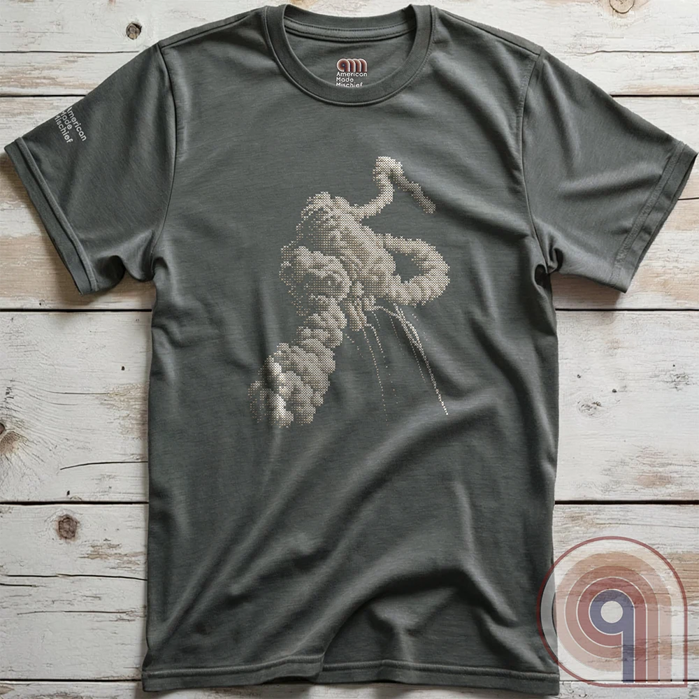 1986 NASA Space Shuttle Challenger Explosion Cross Stitch Tee