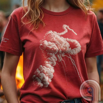 1986 NASA Space Shuttle Challenger Explosion Cross Stitch Tee