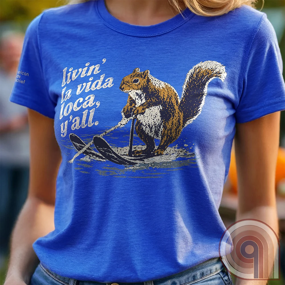 Livin' La Vida Loca Y'all - Skiing Squirrel Tee