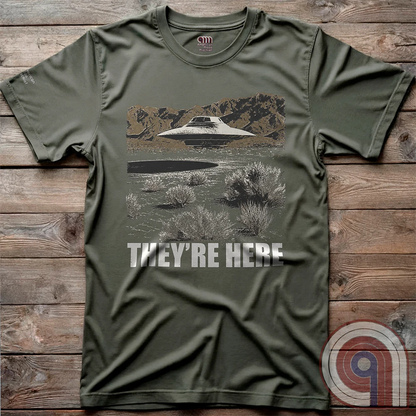 They're Here - Bob Lazar S4 UFO Poster Tee
