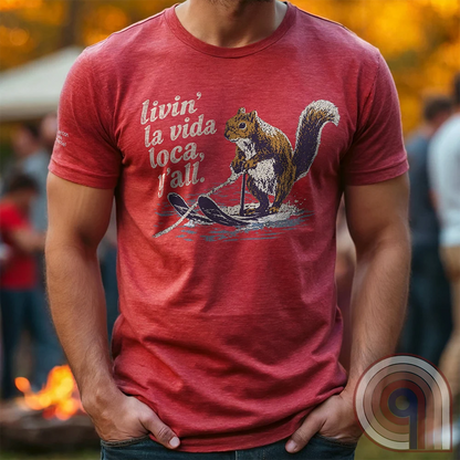 Livin' La Vida Loca Y'all - Skiing Squirrel Tee